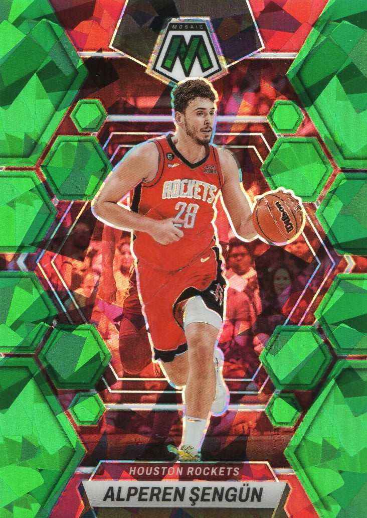 2022-23 Panini Mosaic Basketball - Base - Prizm - Green Mosaic #41 Alperen Sengun - Toronto Raptors - A