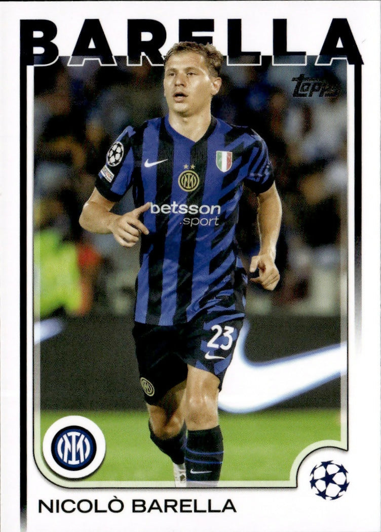 2024-25 Topps UEFA Club Competitions - Base #23 Nicolo Barella - FC internazionale Milano - A