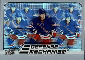 2022-23 Upper Deck Series 1 Hockey - Defence Mechanism #DM-27 Adam Fox - New York Rangers - A