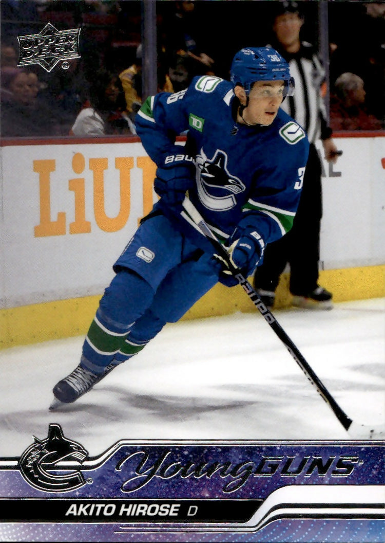2023-24 Upper Deck Series 1 Hockey - Base - Young Guns #242 Akito Hirose - Vancouver Canucks - A