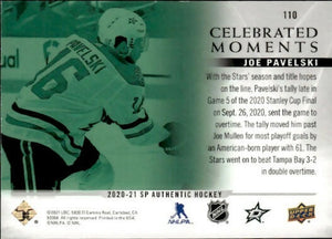 2020-21 Upper Deck Sp Authentic Hockey - Celebrated Moments #110 Joe Pavelski - Dallas Stars