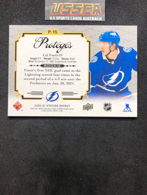 2020-21 Upper Deck Stature Hockey - Proteges #P-15 - Cal Foote - Tampa Bay Lightning