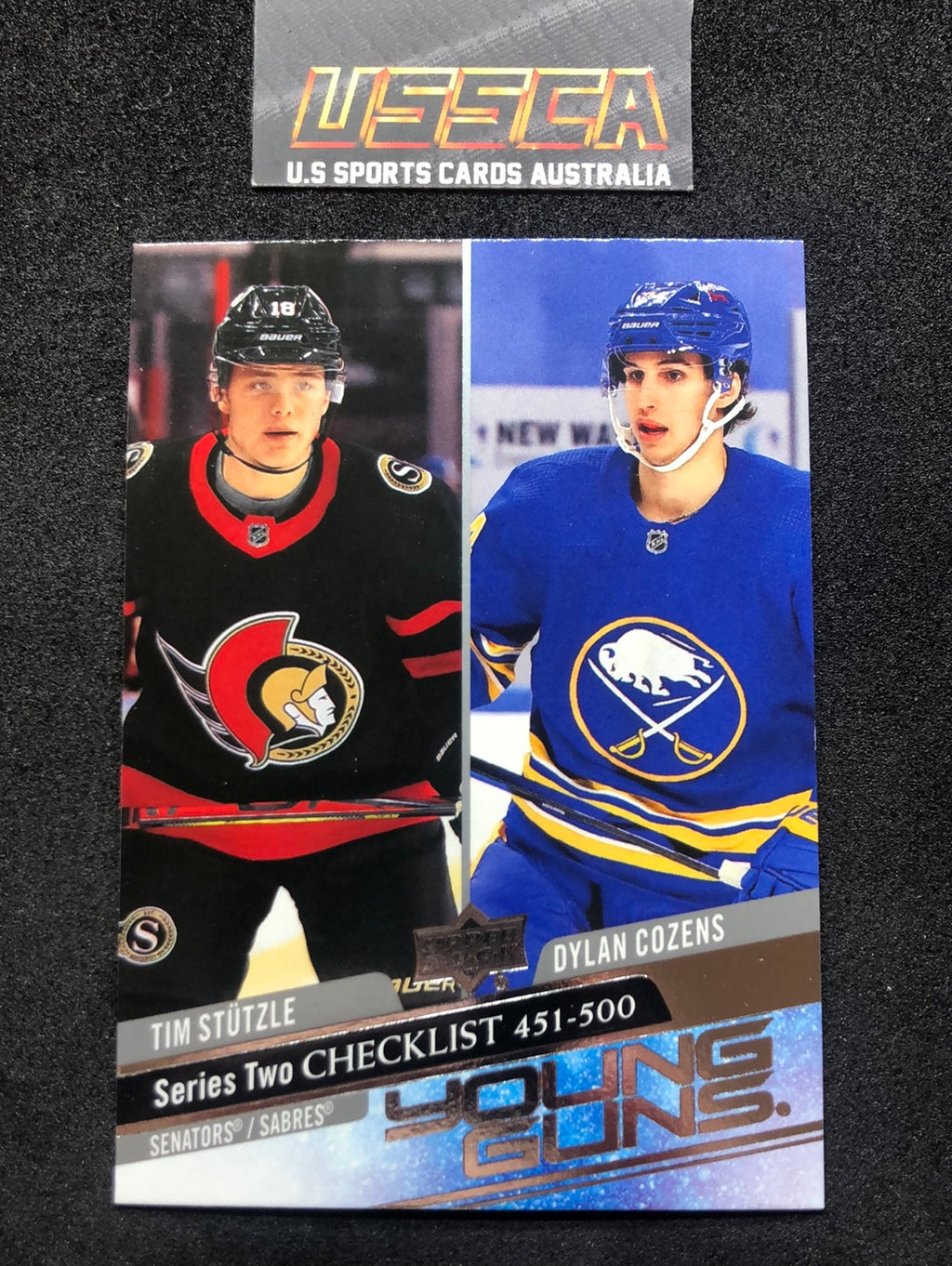 2020-21 Upper Deck Series Two #500 - Young Guns - Tim Stutzle/Dylan Cozens - Ottawa Senators/Buffalo Senators