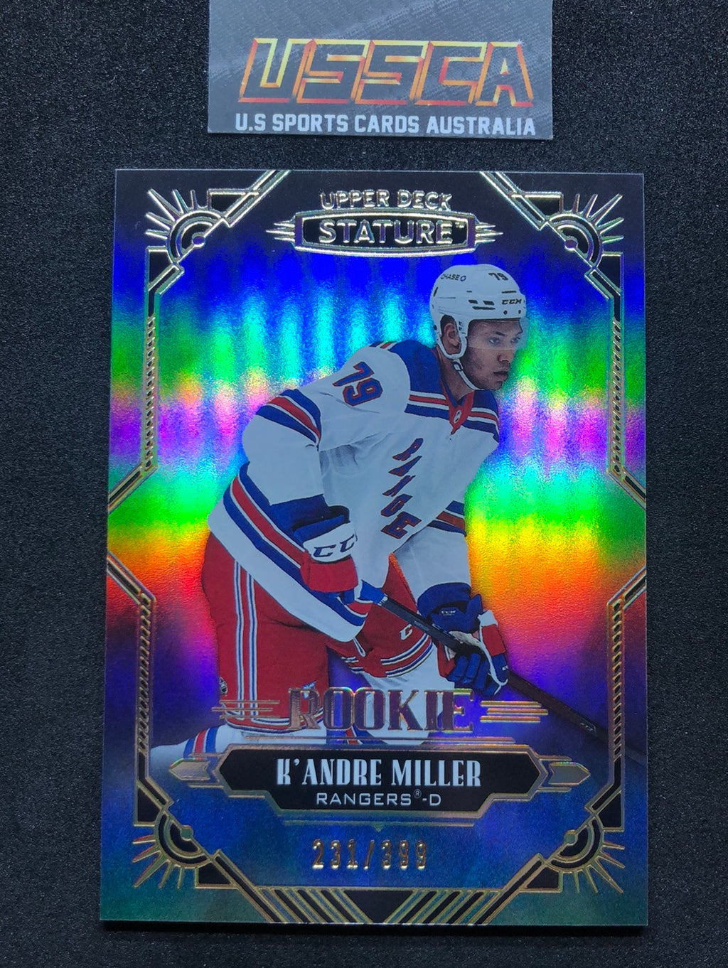 2020-21 Upper Deck Stature Hockey - [Base Rookie] #129 - 231/399 - K'Andre Miller - New York Rangers