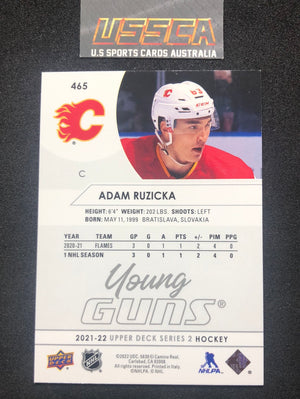 2021-22 Upper Deck Series Two #465 - Young Guns - Adam Ruzicka - Calgary Flames