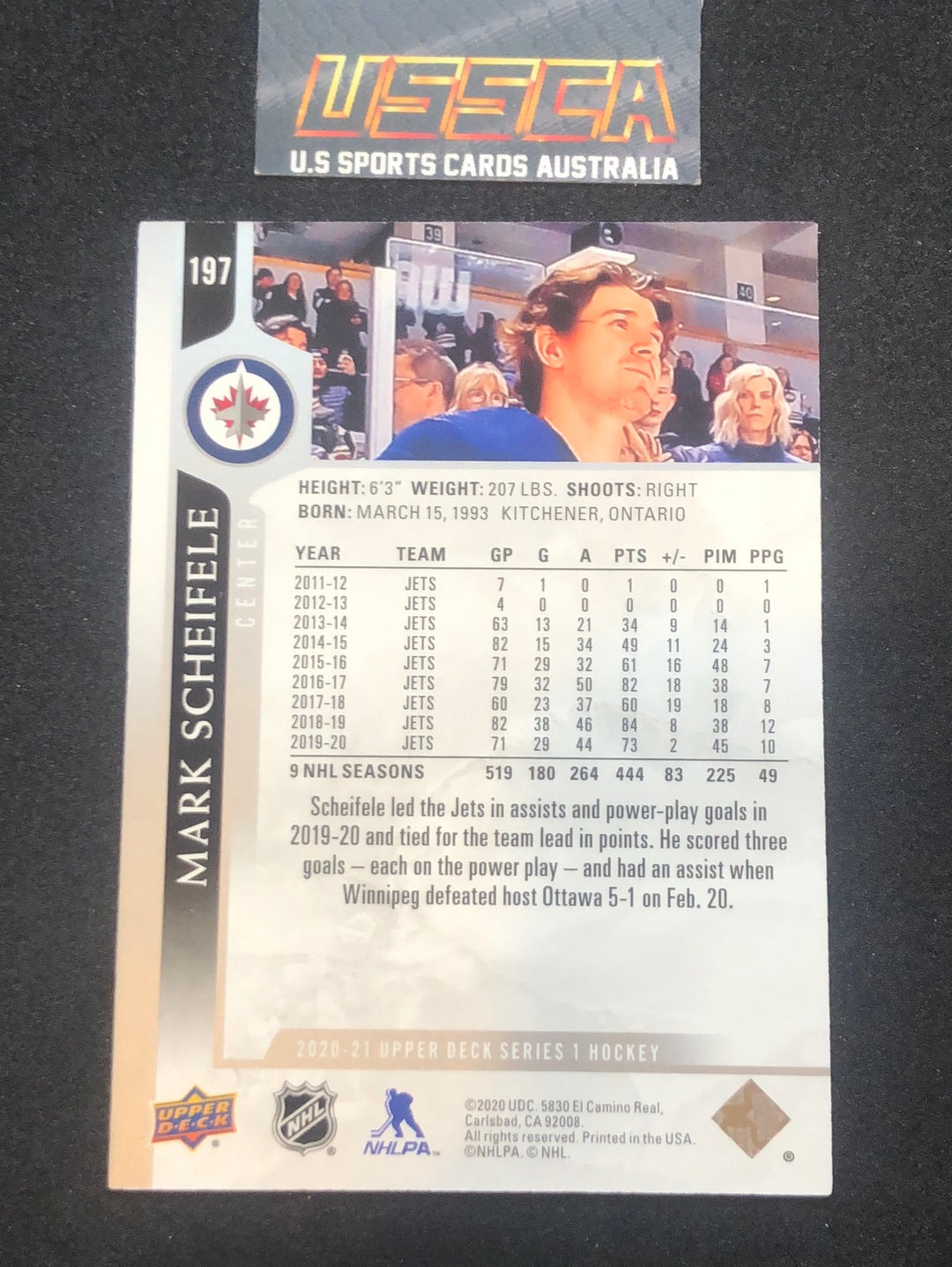 2020-21 Upper Deck Series 1 - Base #197 - Mark Scheifele - Winnipeg Jets