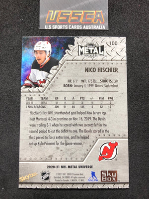 2020-21 Upper Deck Skybox Metal Universe - [Base] #100 - Nico Hischier - New Jersey Devils