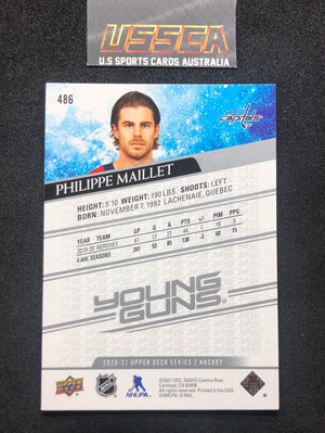 2020-21 Upper Deck Series Two #486 - Young Guns - Philippe Maillet - Washington Capitals