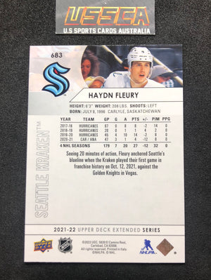 2021-22 Upper Deck Extended Series #683 Haydn Fleury - Seattle Kraken