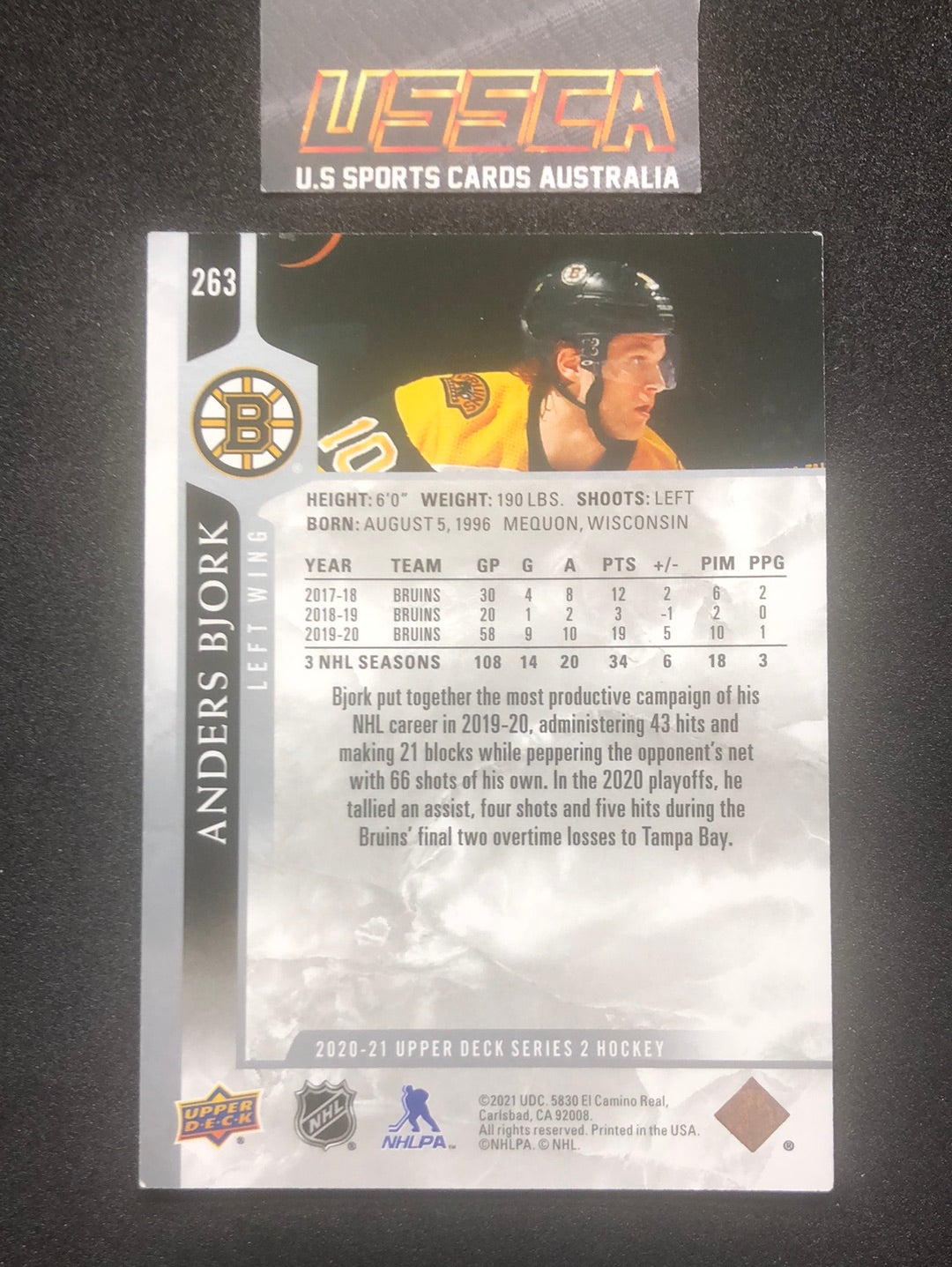 2020-21 Upper Deck Series Two #263 Anders Bjork - Boston Bruins