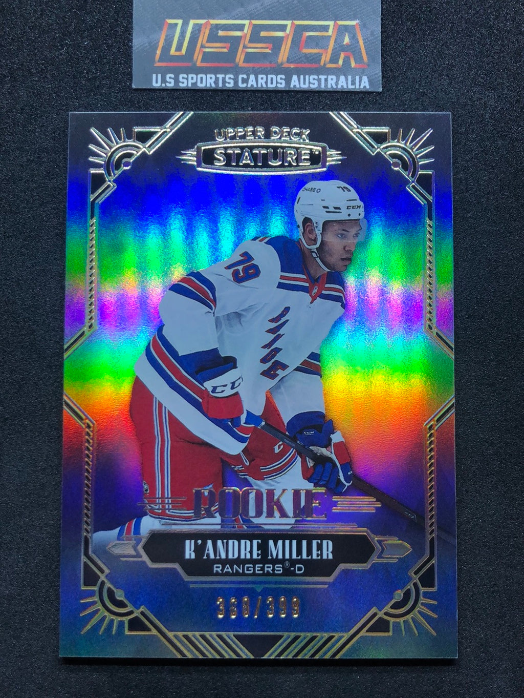 2020-21 Upper Deck Stature Hockey - [Base Rookie] #129 - 368/399 - K'Andre Miller - New York Rangers