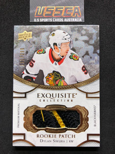 2018-19 Upper Deck Black Diamond Hockey #RP-DS - Exquisite Collection Rookie Patch 111/299 - Dylan Sikura - Chicago Blackhawks