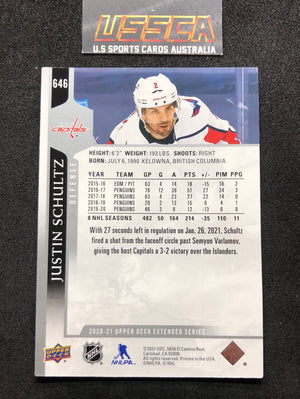 2020-21 Upper Deck Extended Series #646 Justin Schultz - Washington Capitals