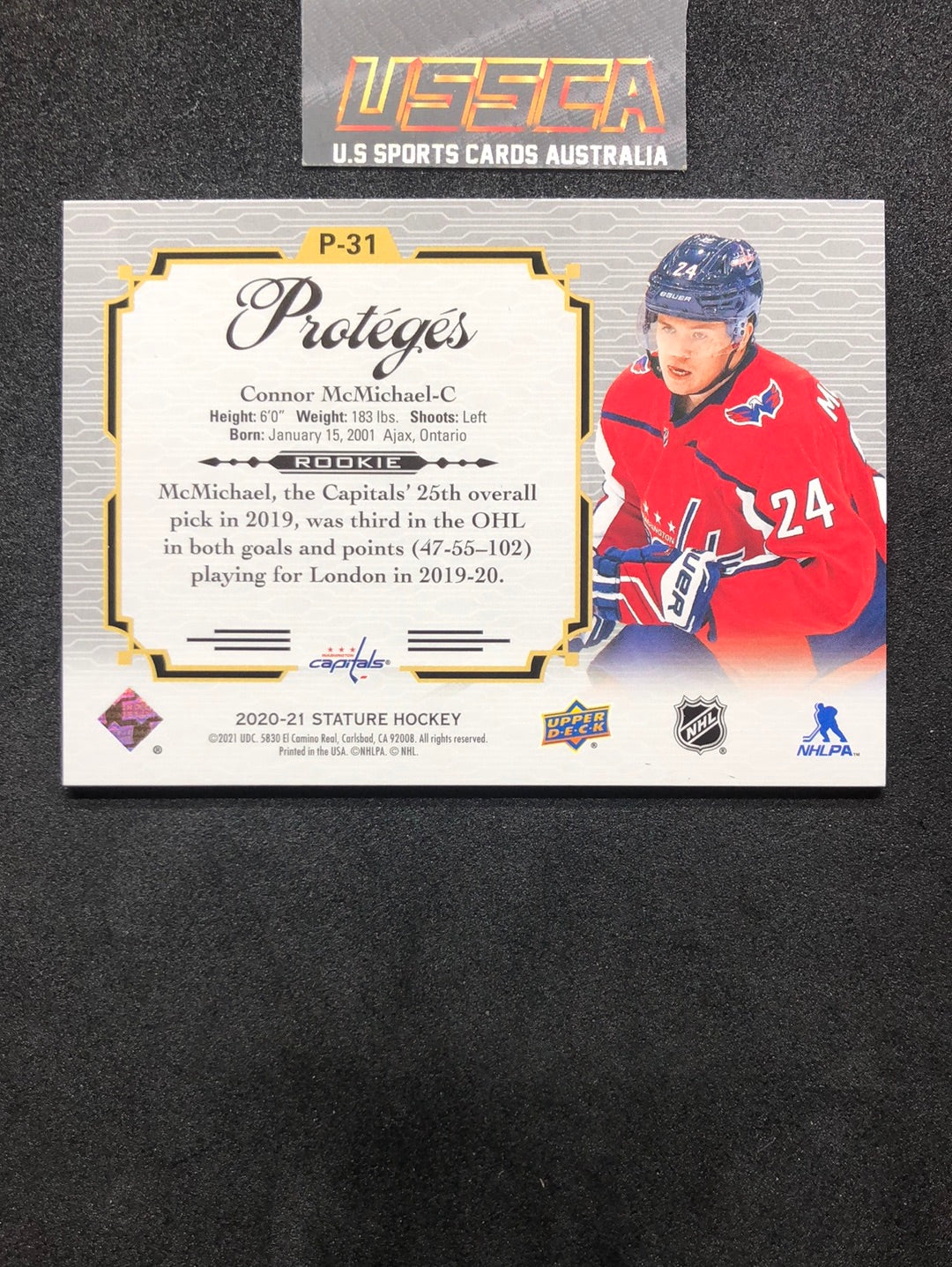 2020-21 Upper Deck Stature Hockey - Proteges #P-31 - Connor McMichael - Washington Capitals