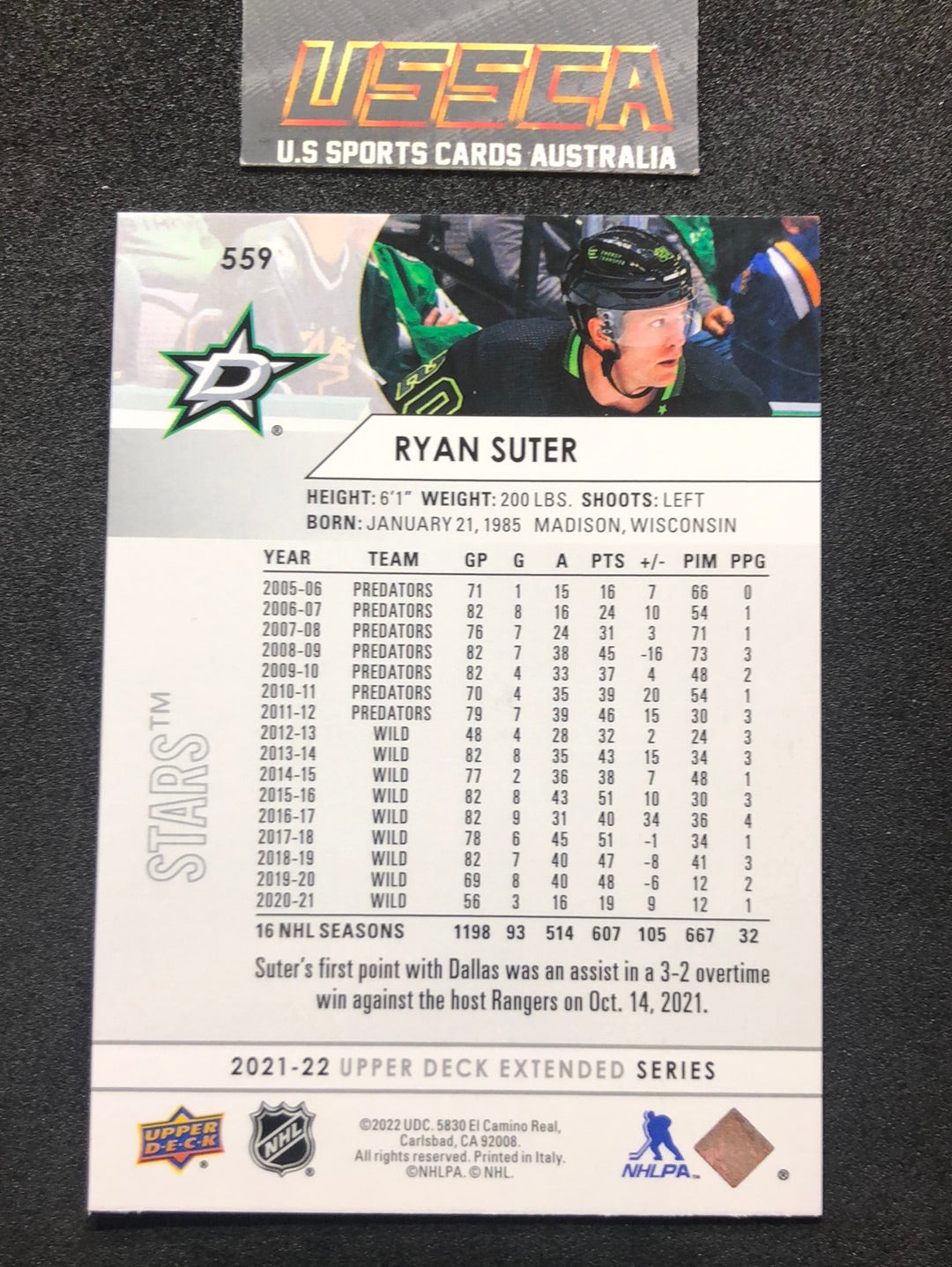 2021-22 Upper Deck Extended Series #559 Ryan Suter - Dallas Stars