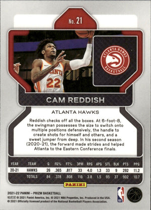 2021-22 Panini Prizm Basketball - Base # 21 Cam Reddish - Atlanta Hawks