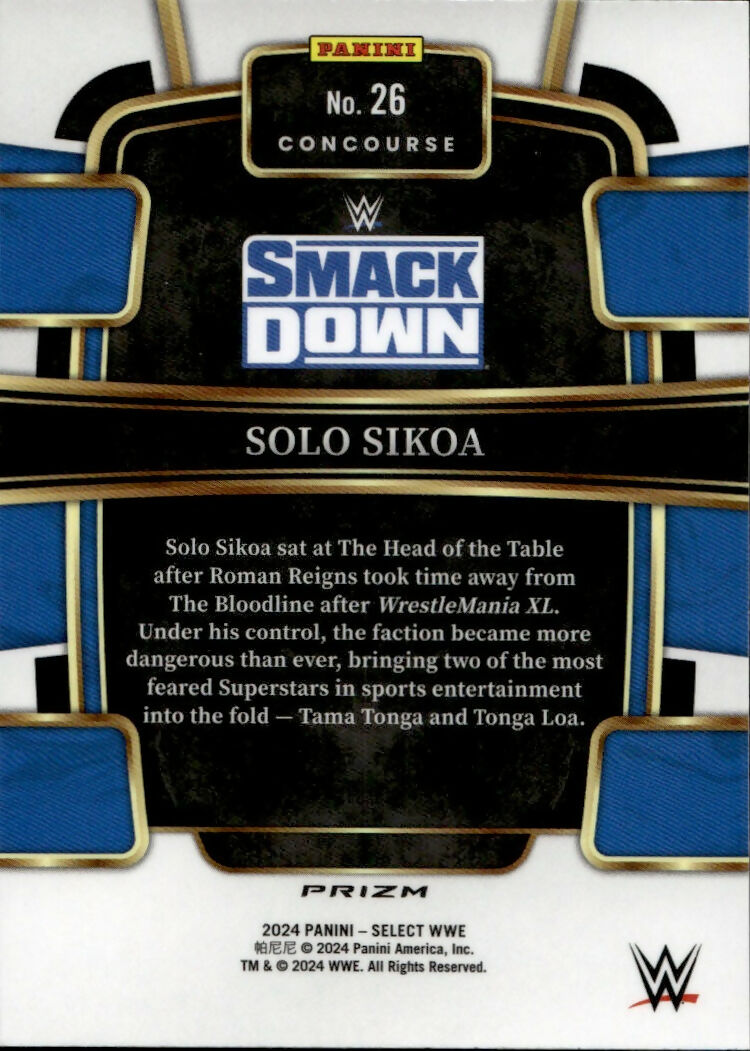 2024 Panini Select WWE - Concourse - Prizm #26 Solo Sikoa - B