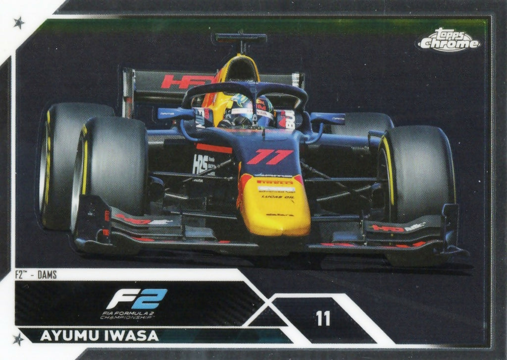 2023 Topps Chrome Formula 1 Base #136 - F2 Cars Ayumu Iwasa - F2 Dams - A