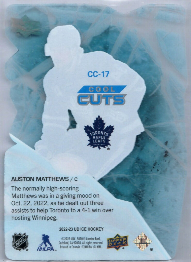 2022-23 Upper Deck Ice Hockey - Cool Cuts #CC-17 Auston Matthews - Toronto Maple Leafs - B