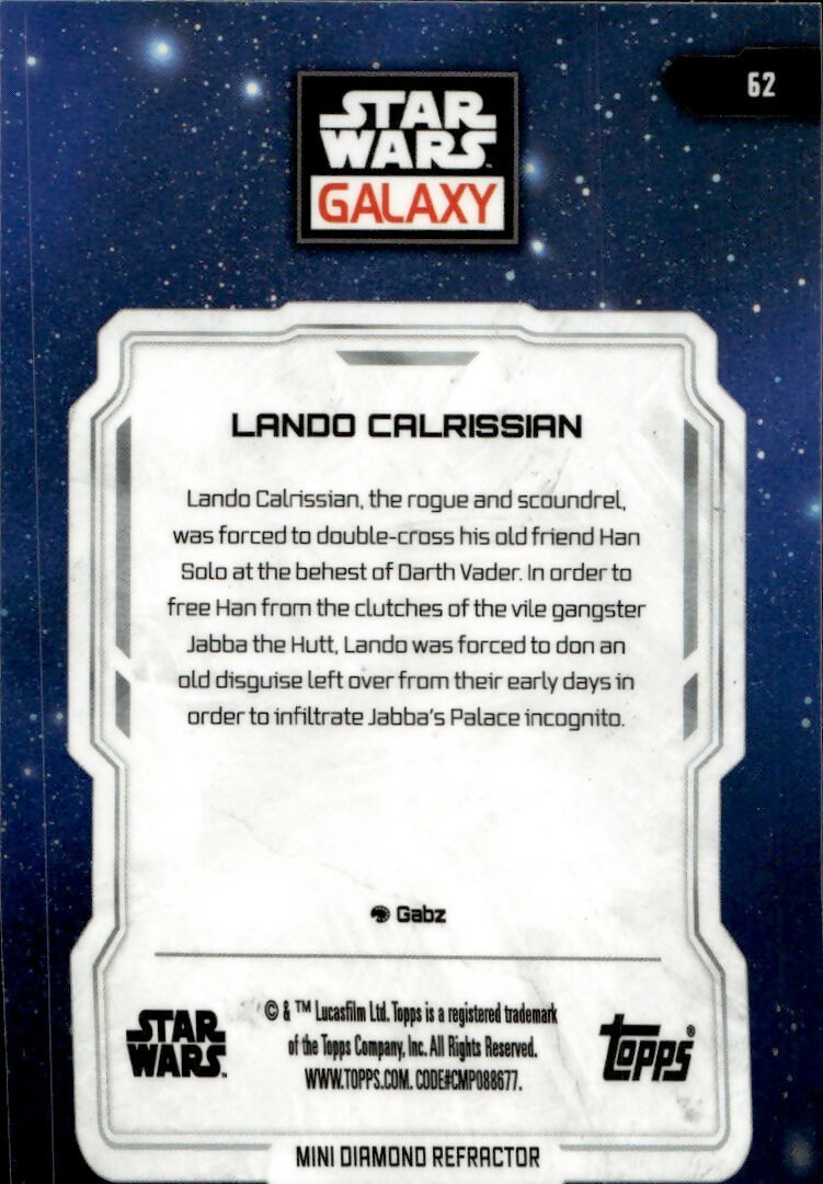 2024 Topps Star Wars Galaxy Chrome - Base #62 Lando Calrissian - B