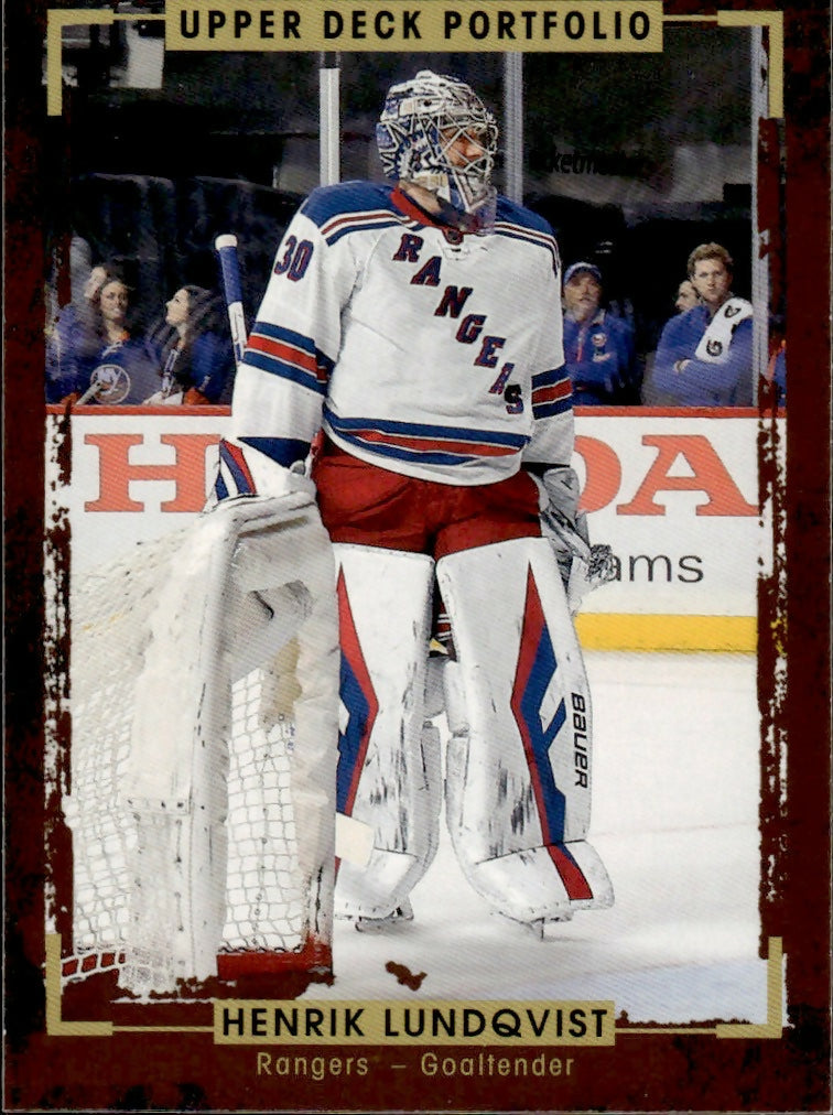 2015-16 Upper Deck Portfolio Hockey - Base #96 Henrik Lundqvist - New York Rangers