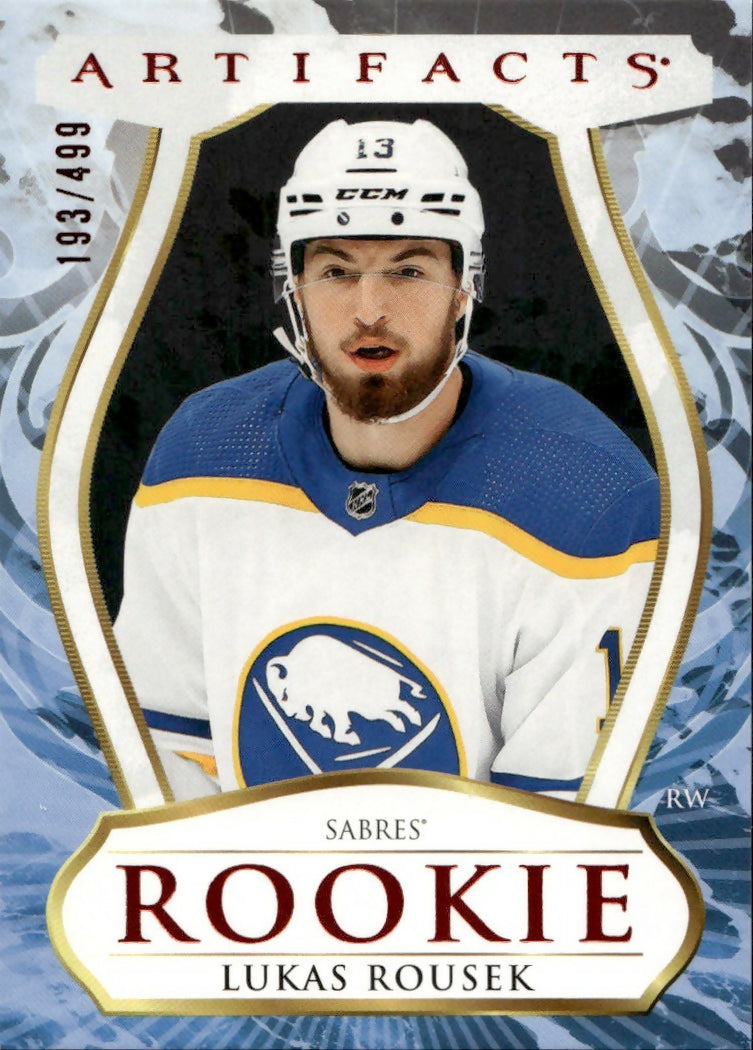 2023-24 Upper Deck Artifacts Hockey - Base - Rookie - Red :499 #180 Lukas Rousek - Buffalo Sabres - A