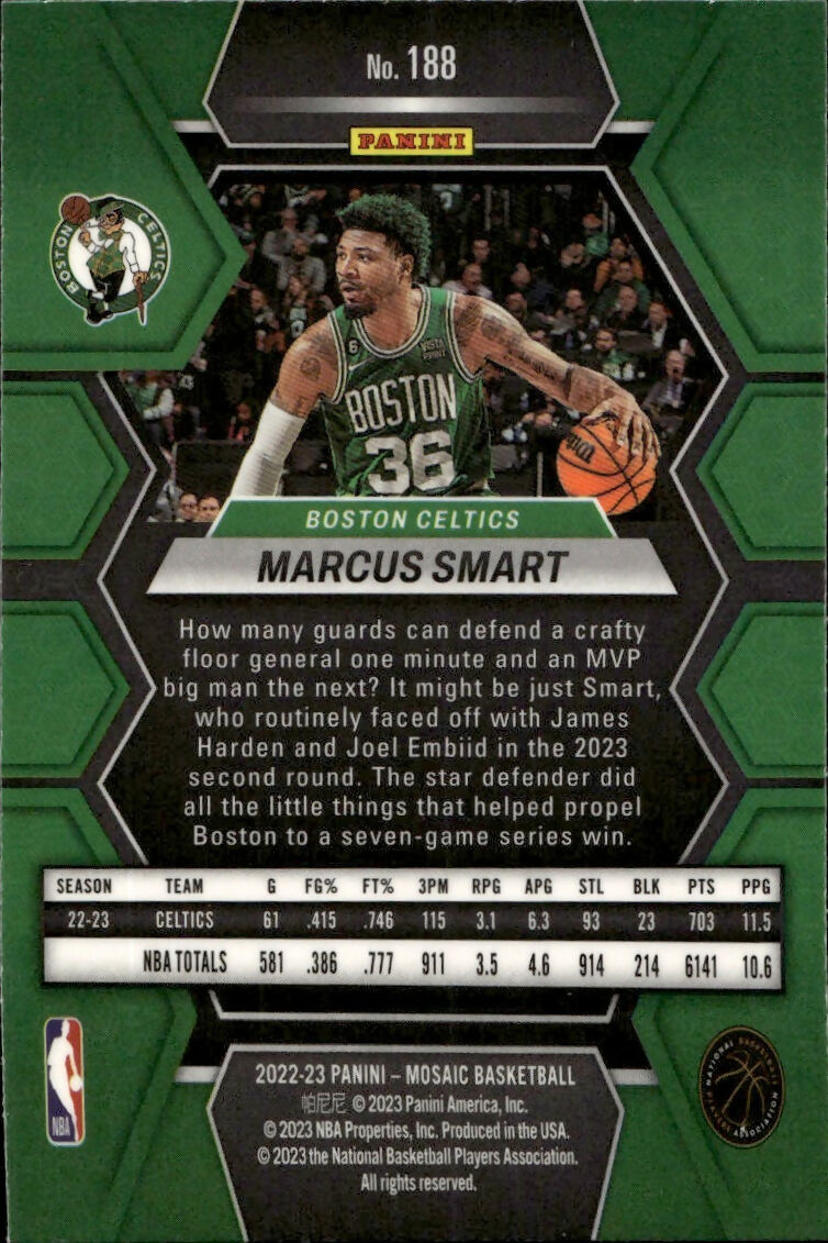 2022-23 Panini Mosaic Basketball - Base #188 Marcus Smart - Boston Celtics - B