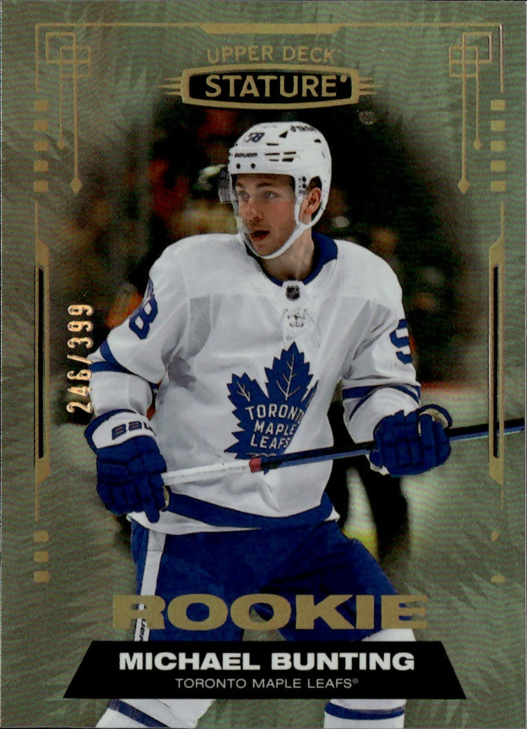 2021-22 Upper Deck Stature Hockey - Base - Rookie :399 #195 Michael Bunting - Toronto Maple Leafs - A