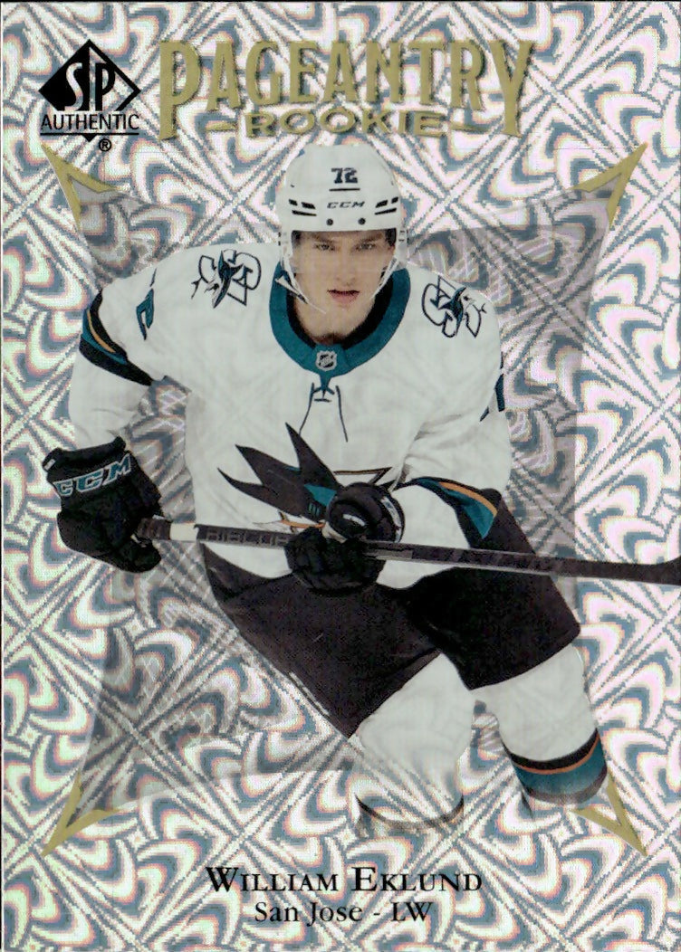 2021-22 Upper Deck SP Authentic Hockey - Pageantry #P-72 William Eklund - San Jose Sharks - A