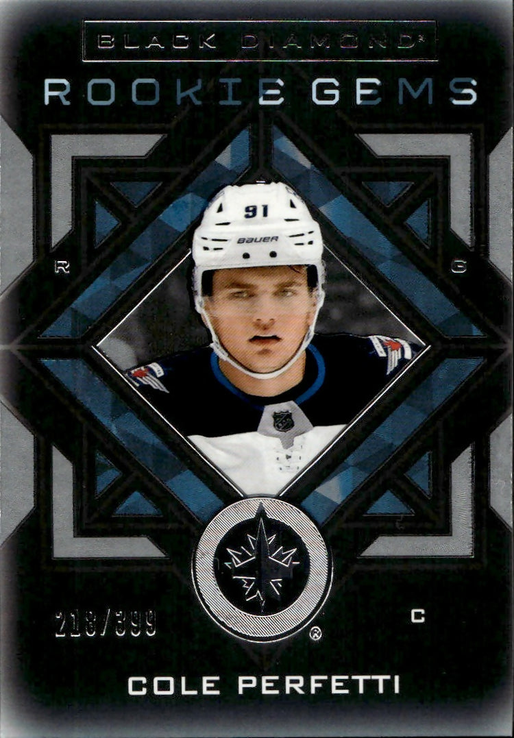 2021-22 Upper Deck Black Diamond Hockey - Rookie Gems :399 #RG-CP Cole Perfetti - Winnipeg Jets - A