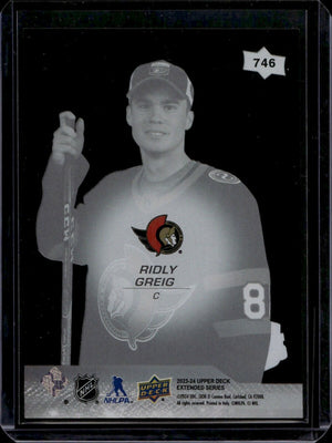 2023-24 Upper Deck Extended Series Hockey - Base - 1st Round Rookies - Clear Cut #746 Ridly Greig - Ottawa Senators - B