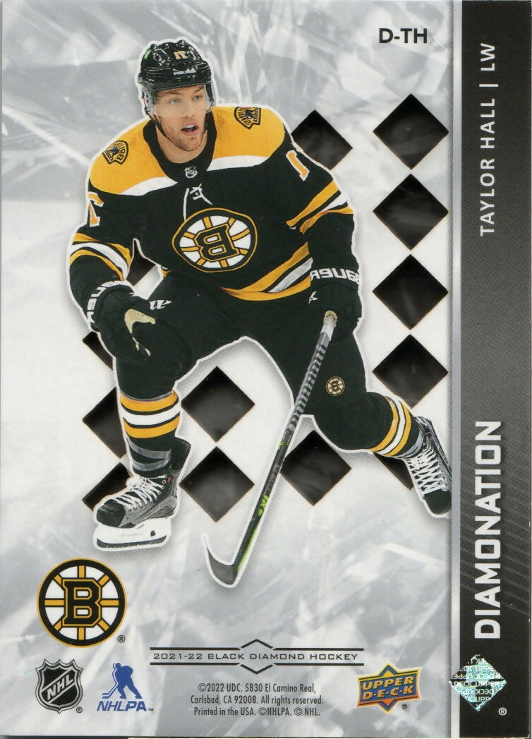 2021-22 Upper Deck Black Diamond - Diamonation :99 #D-TH Taylor Hall - Boston Bruins - B