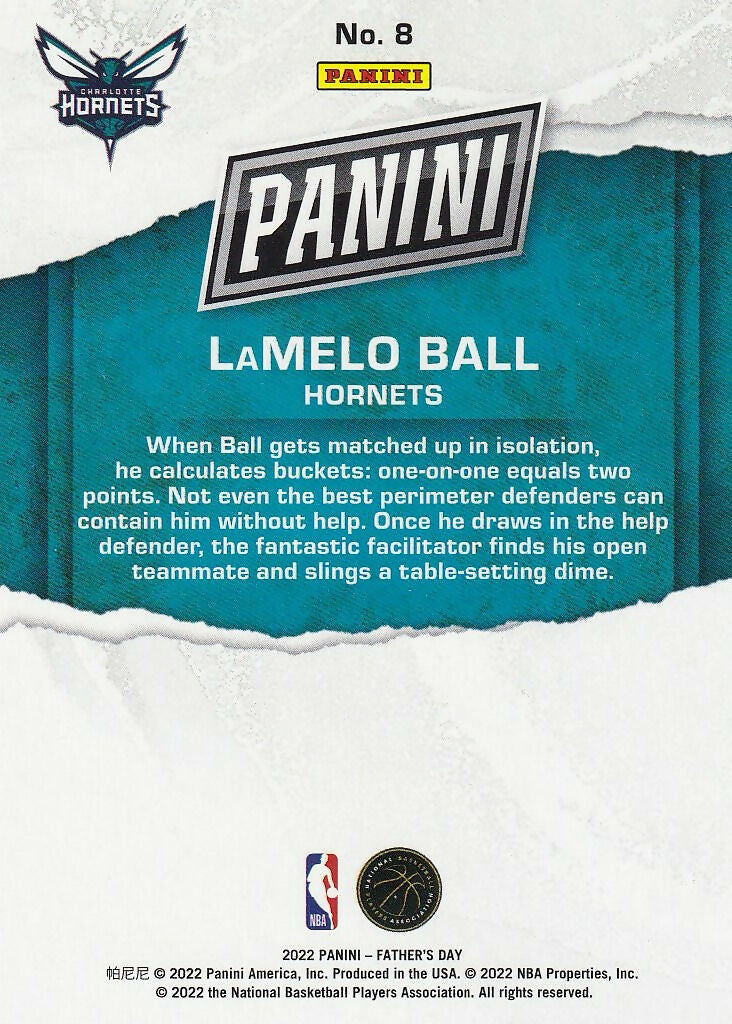 2022 Panini Father's Day #8 LaMelo Ball Charlotte Hornets
