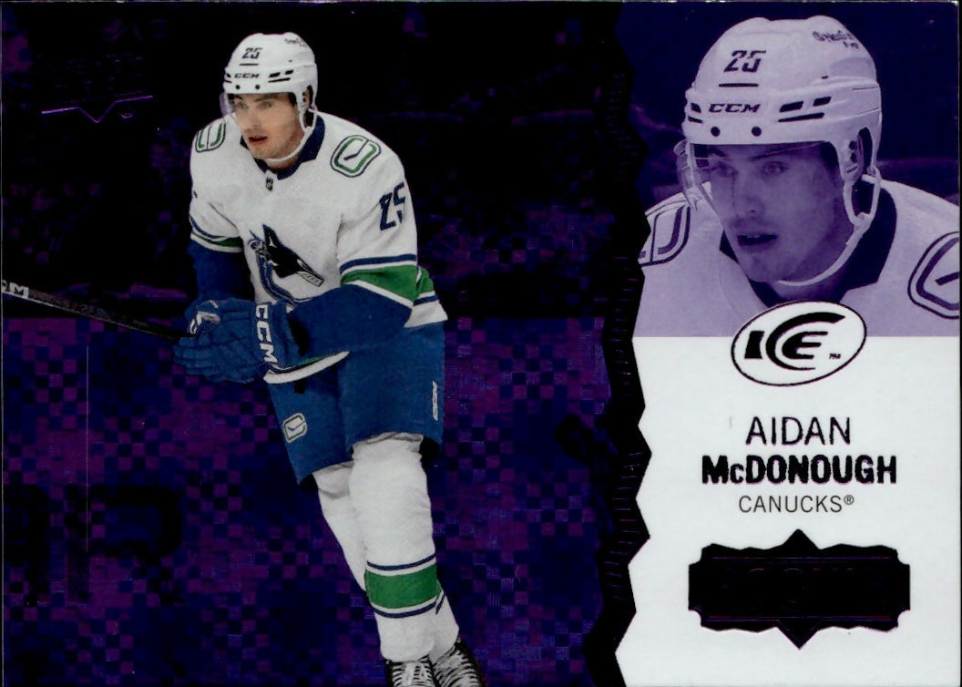 2023-24 Upper Deck Ice Hockey - Base - Purple #131 Aidan McDonough - Vancouver Canucks - A