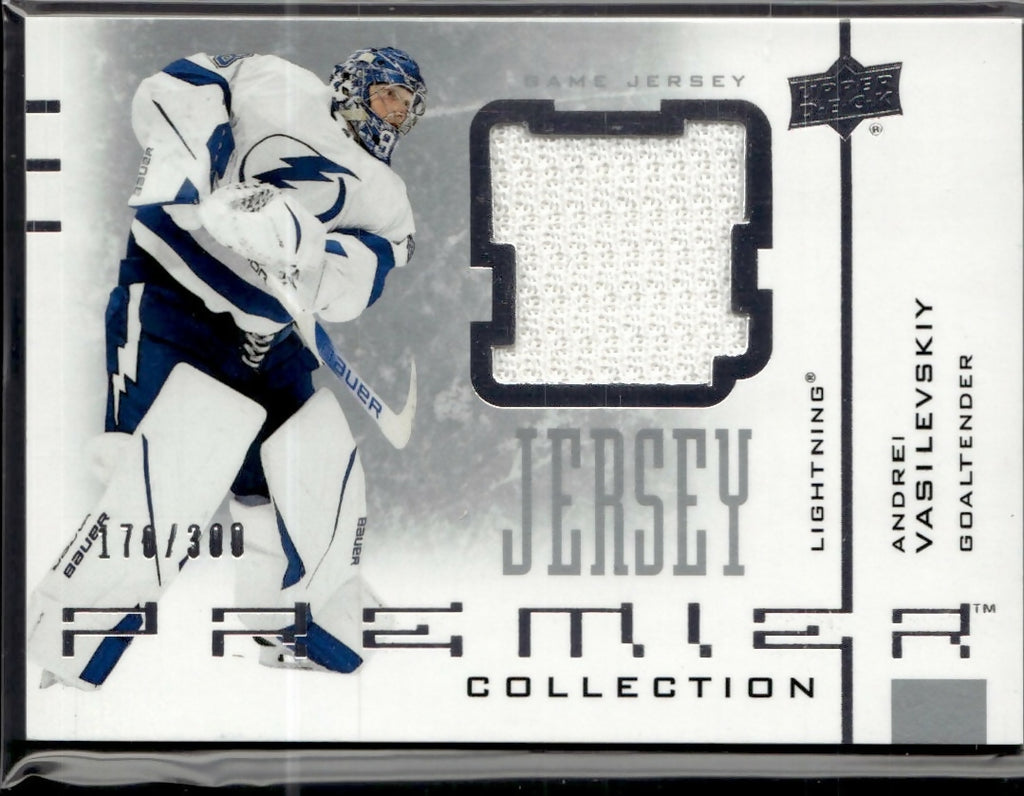 2021-22 Upper Deck Premier Hockey - Game Jersey :300 #AJ-AV Andrei Vasilevskiy - Tampa Bay Lightning - A