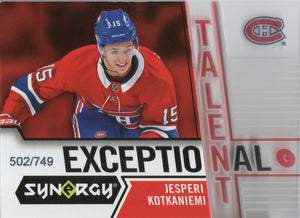 2018-19 Upper Deck Synergy Hockey - Exceptional Talent /749 #ET-20 Jesperi Kotkaniemi - Montreal Canadiens