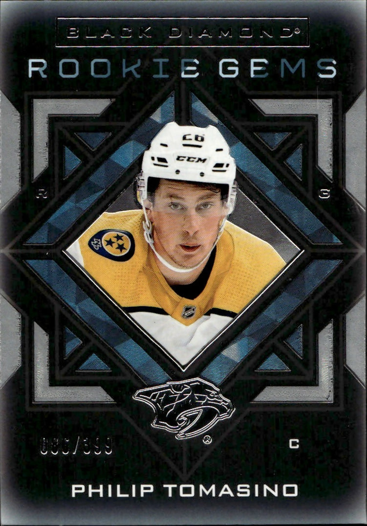 2021-22 Upper Deck Black Diamond Hockey - Rookie Gems :399 #RG-PT Philip Tomasino - Nashville Predators - A