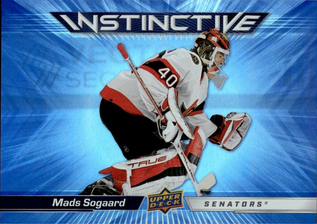 2023-24 Upper Deck Series 2 Hockey - Instinctive #IN-29 Mads Sogaard - Ottawa Senators - A