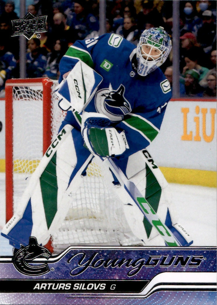 2023-24 Upper Deck Series 2 Hockey - Base - Young Guns #485 Arturs Silovs - Vancouver Canucks - A