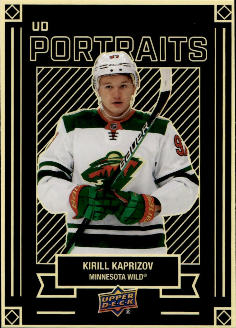 2022-23 Upper Deck Series 1 Hockey - Portraits #P-22 Kirill Kaprizov - Minnesota Wild - A