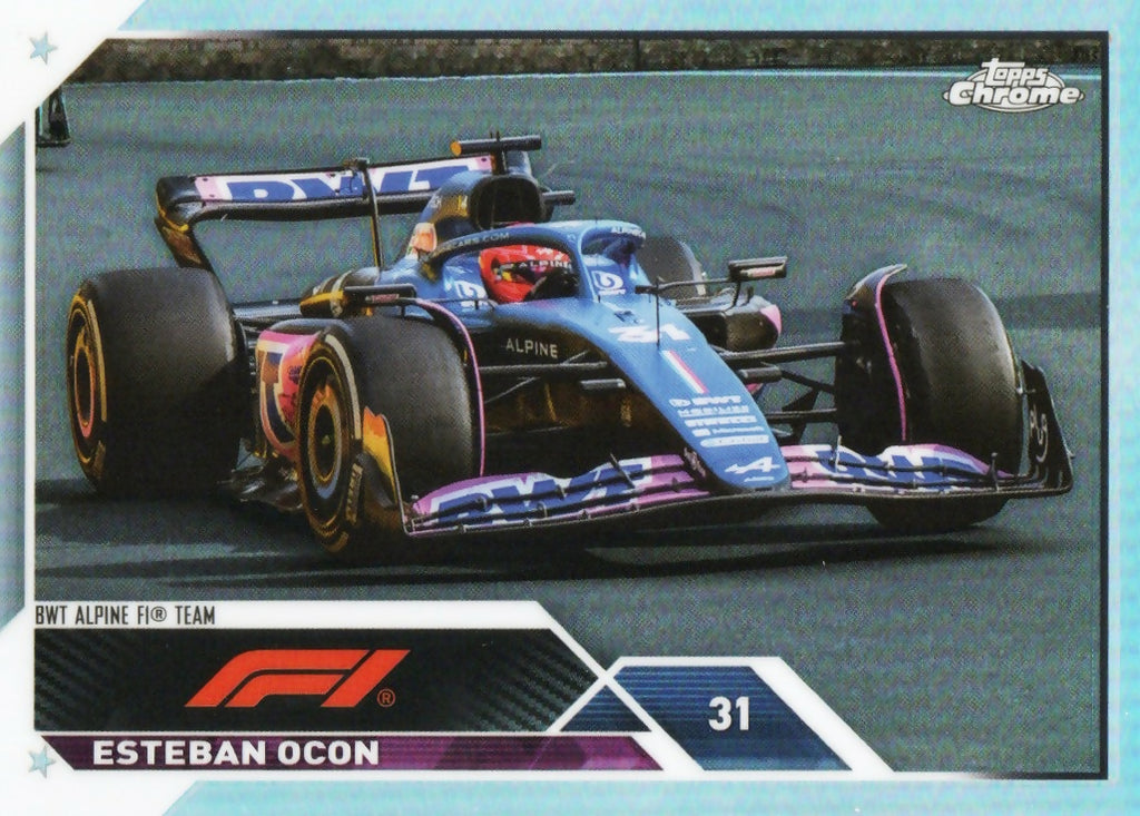2023 Topps Chrome Formula 1 Base #109 - F1 Cars - Refractor Esteban Ocon - BWT Alpine F1 Team - A
