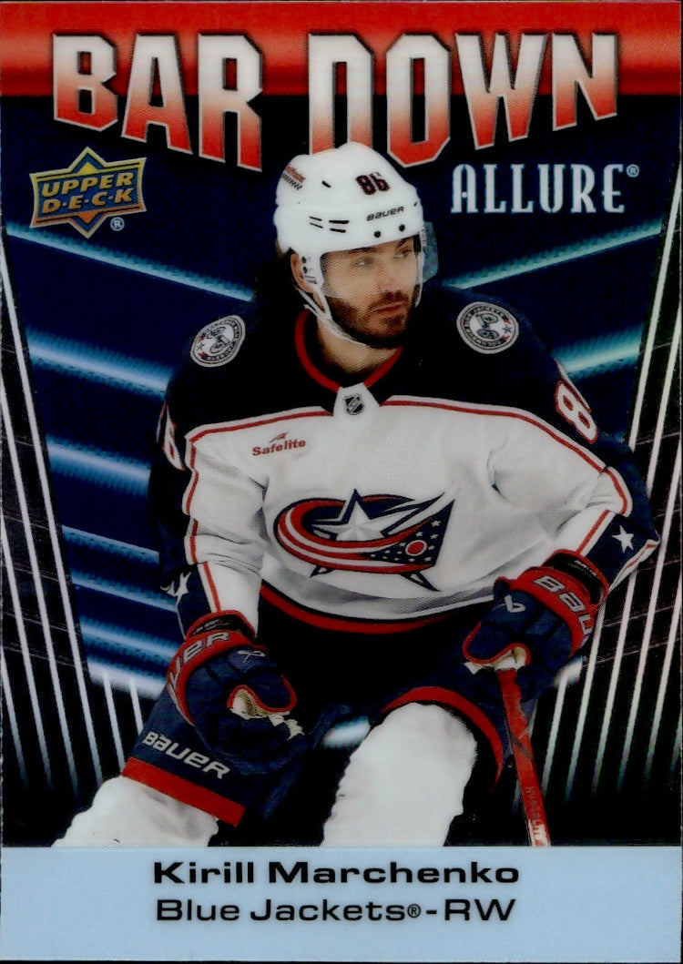 2023-24 Upper Deck Allure Hockey - Bar Down #BD-8 Kirill Marchenko - Columbus Blue Jackets - A
