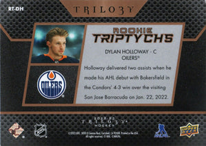 2022-23 Upper Deck Trilogy Hockey - Triptychs - Rookie #RT-DH Dylan Holloway - Edmonton Oilers - B