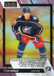 2023-24 Upper Deck O-Pee Chee Platinum Hockey - Base - Marquee Rookie - Sunset #222 Tyler Angle - Columbus Blue Jackets - A