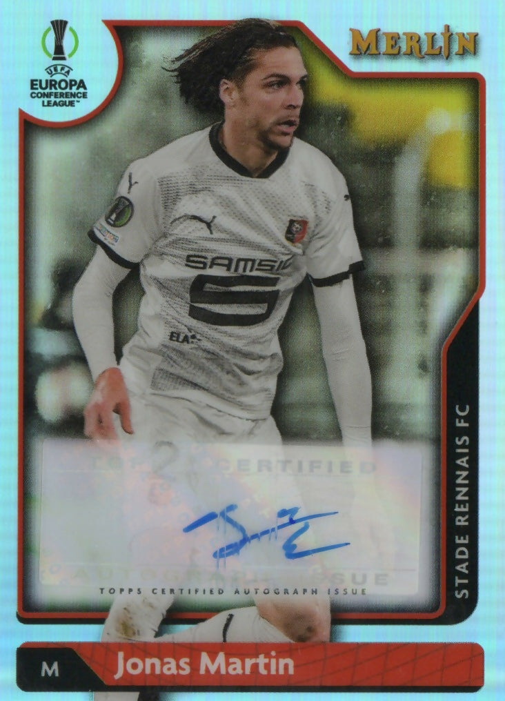 2021-22 Topps Merlin Collection Chrome UCL - Autographs #A-JM Jonas Martin - Stade Rennais FC