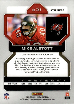 2021 Panini Prizm Football Base - Red White And Blue Prizm #299 Mike Alstott Tampa Bay Buccaneers - B