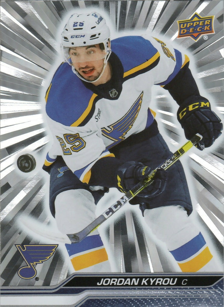 2023-24 Upper Deck Series 2 Hockey - Base - Silver Outburst #405 Jordan Kyrou - St. Louis Blues