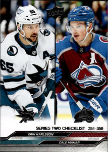 2023-24 Upper Deck Series 2 Hockey - Base #449 Erik Karlsson - San Jose Sharks : Cale Makar - Colorado Avalanche - A