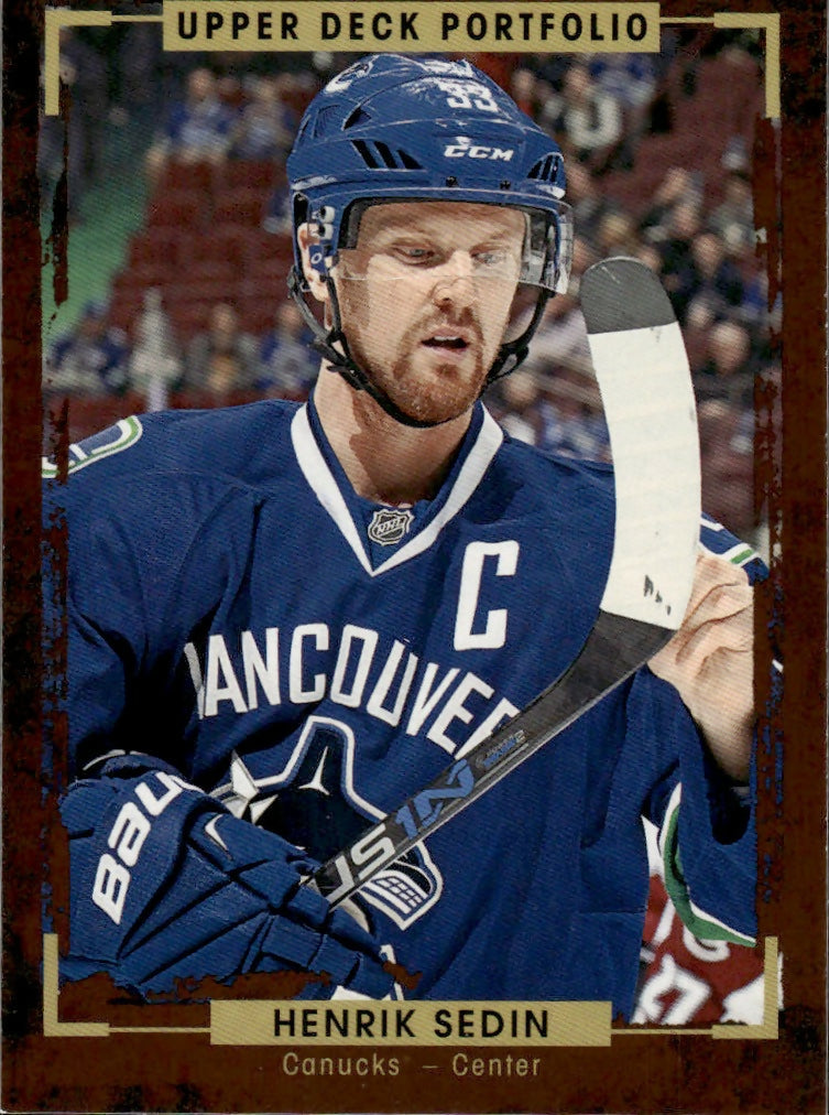 2015-16 Upper Deck Portfolio Hockey - Base #167 Henrik Sedin - Vancouver Canucks