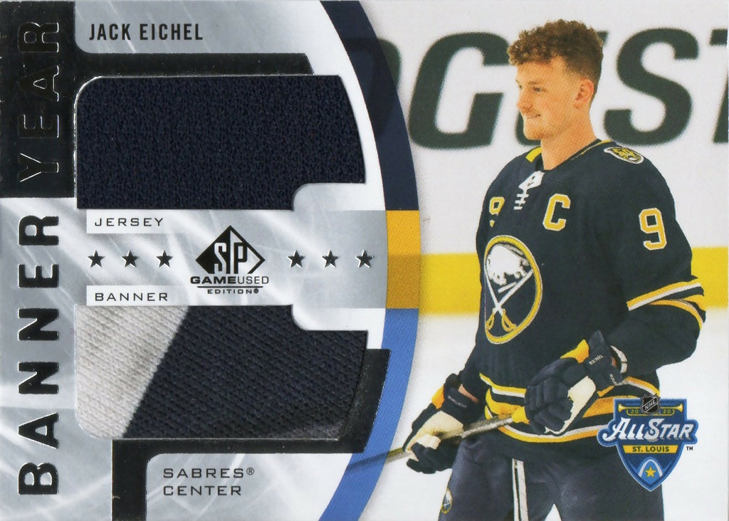 2020-21 Upper Deck SP Game Used Hockey - 2020 NHL All-Star Game Banner Jersey Relics #BYJ-JE Jack Eichel - Buffalo Sabres - A